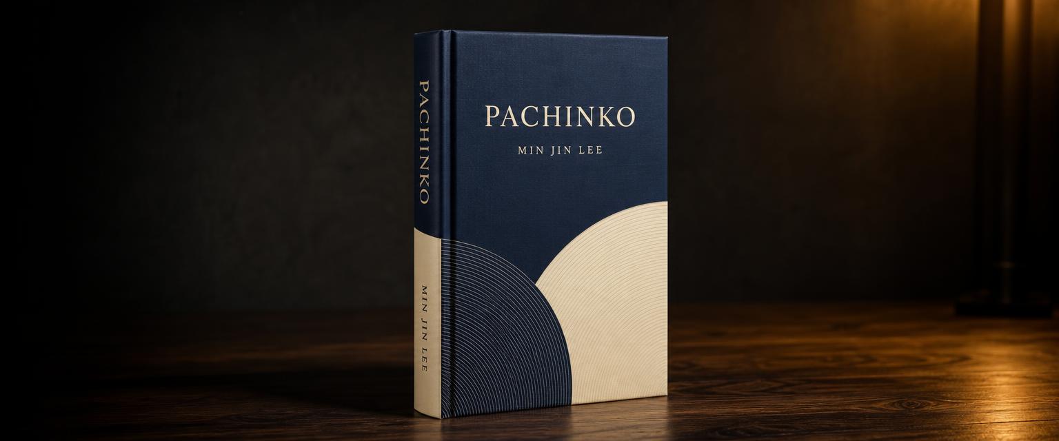 3D mock up of the book cover for Pachinko by Min Jin Lee