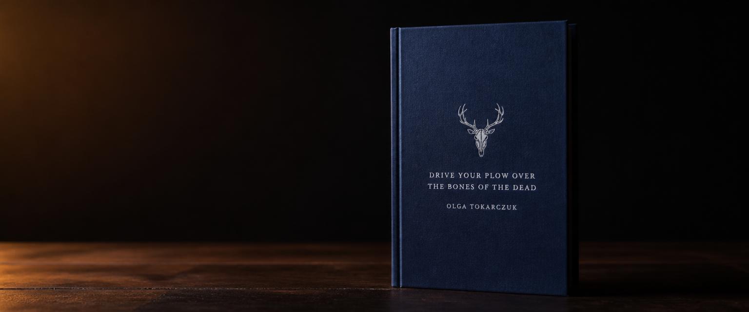 3D mock up of the book cover for Drive Your Plow Over the Bones of the Dead by Olga Tokarczuk