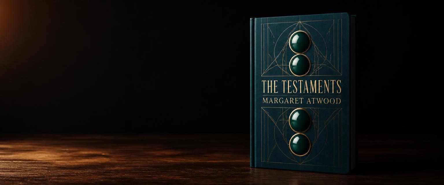 3D mock up of the book cover for The Testaments